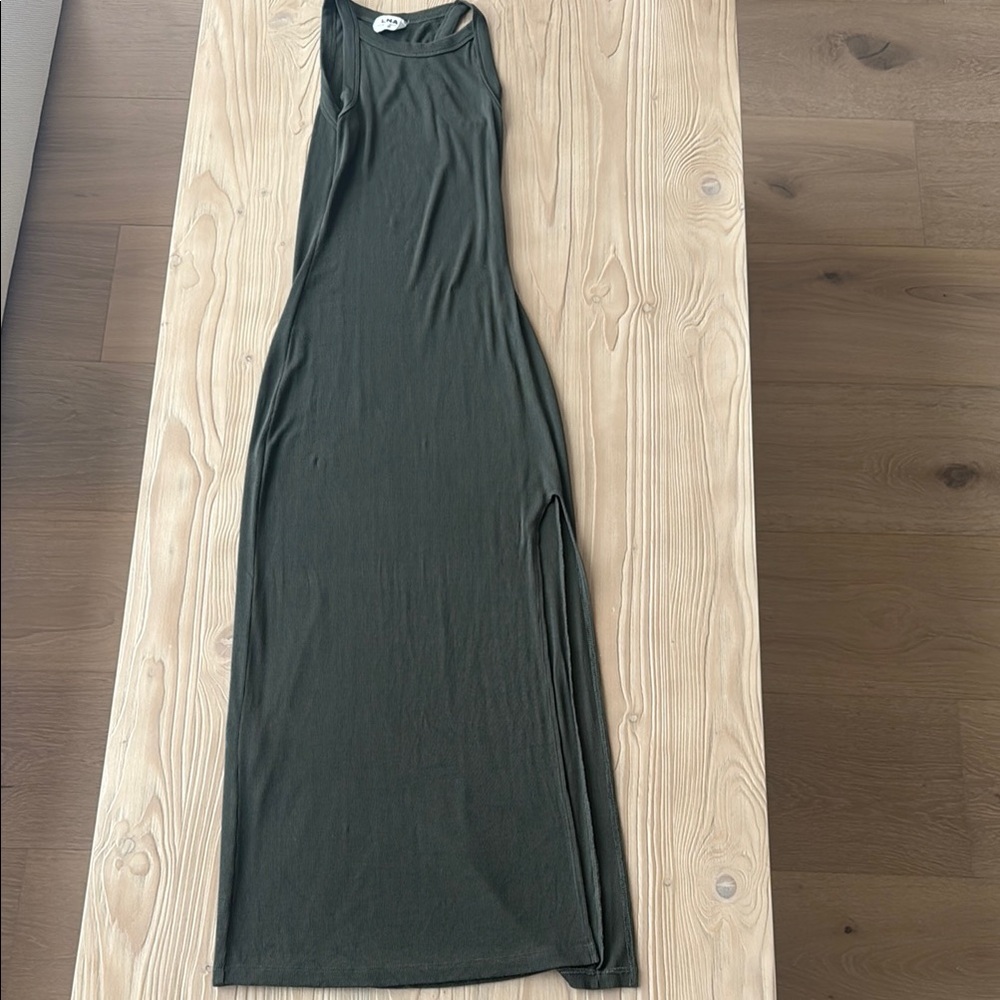 LNA Women's Olive maxi dress with slit